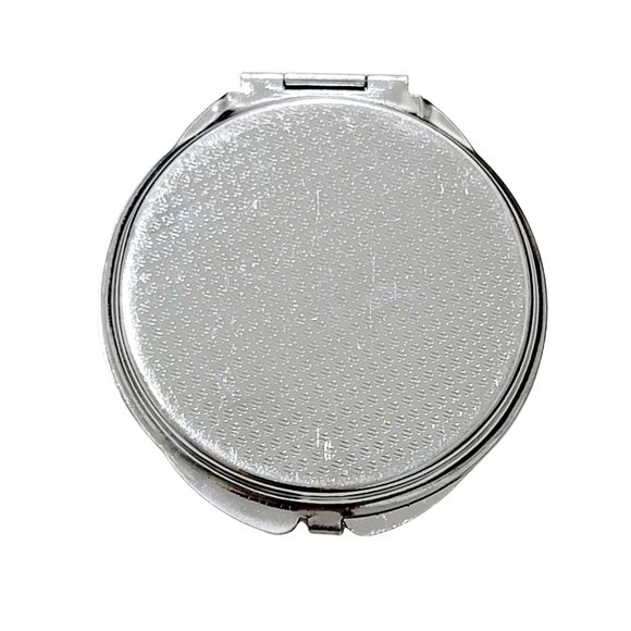 Vintage Silver Tone Handmade Shells & Beads Compact Mirror for Makeup, etc. - Picture 7 of 7